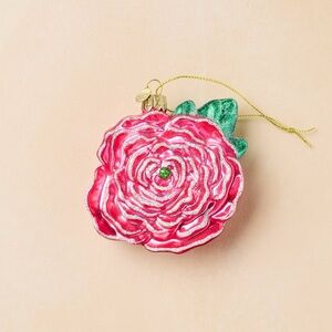 Glass Pink Peony Christmas Ornament - John Derian for Target 2025